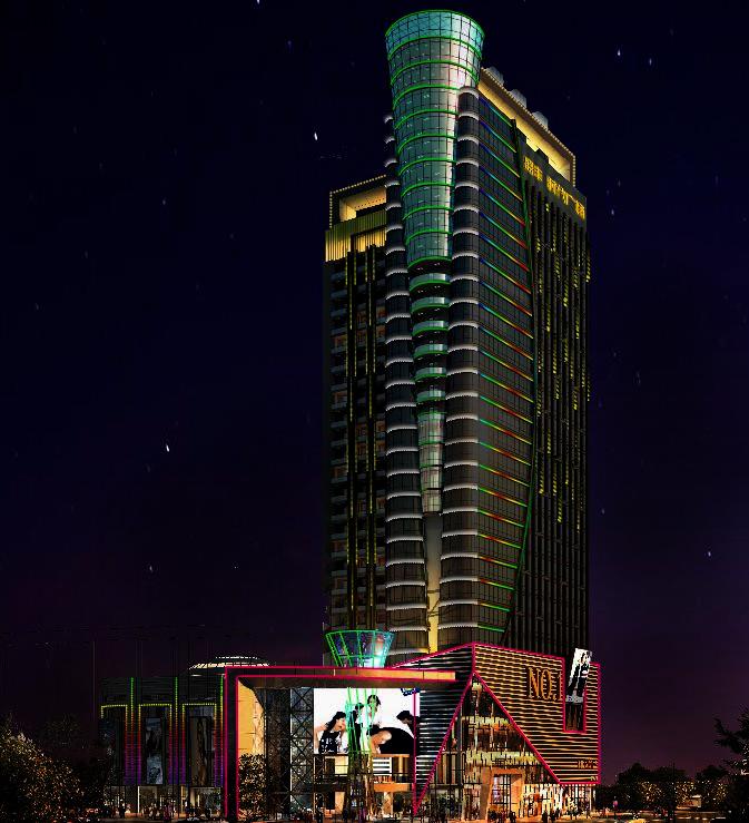 寫字樓外墻照明設計效果圖